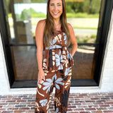 Sunset Floral Set - Brown-500 Midi-ENTRO-July & June Women's Fashion Boutique Located in San Antonio, Texas