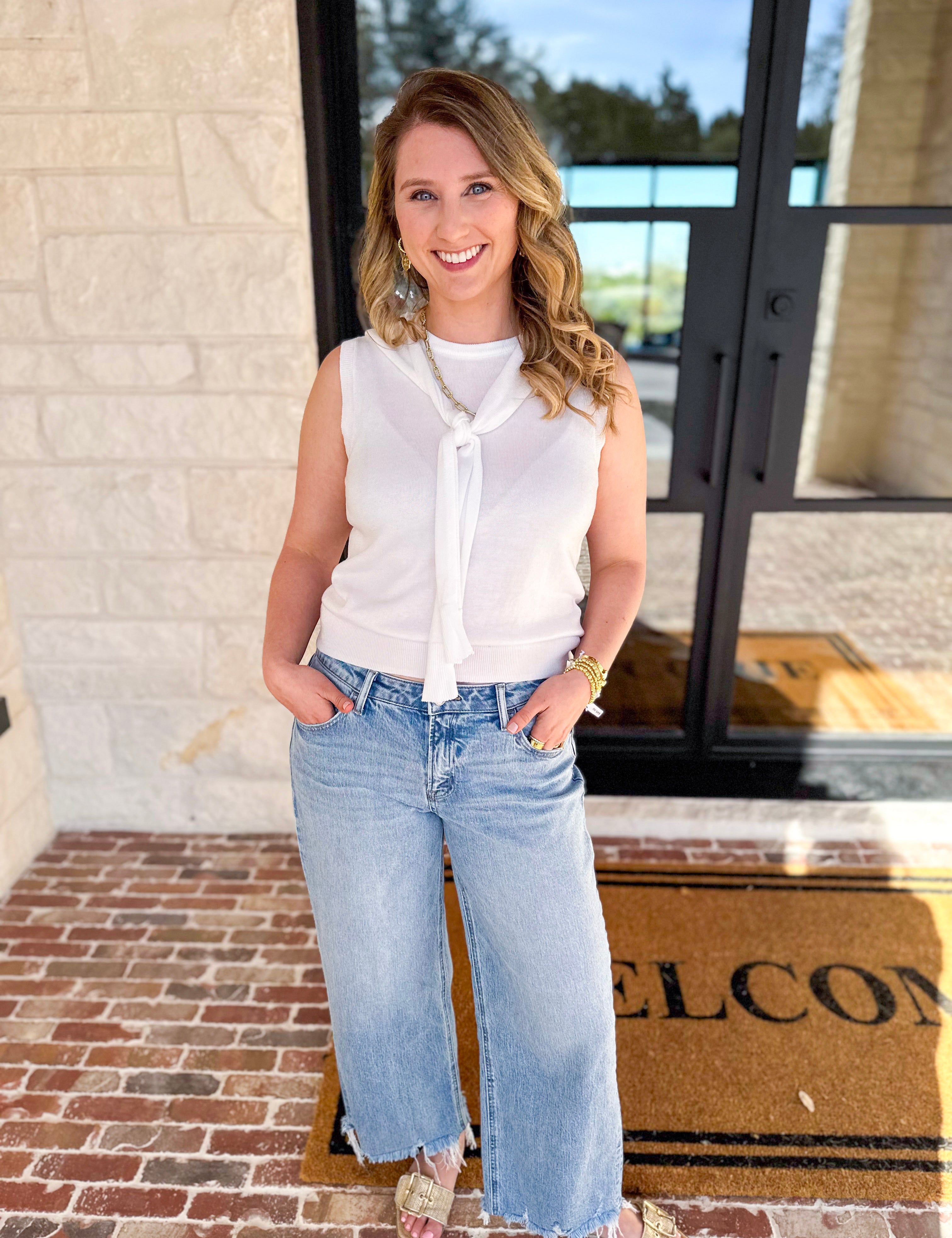 The Country Club Knit Sweater - Ivory-230 Sweaters/Cardis-ENTRO-July & June Women's Fashion Boutique Located in San Antonio, Texas