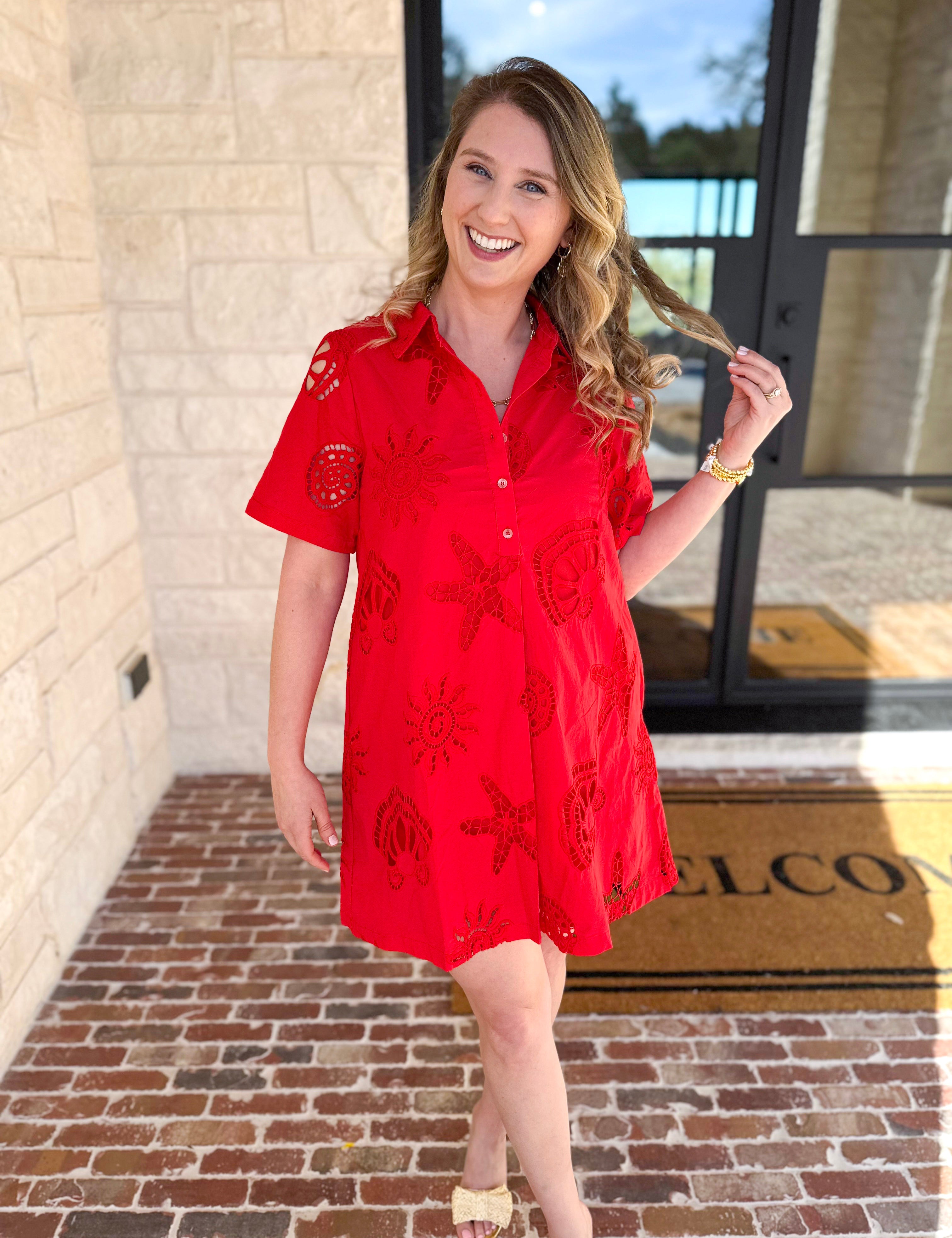 The Beachside Mini Dress - Red-510 Mini-JODIFL-July & June Women's Fashion Boutique Located in San Antonio, Texas