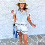 Artisan Crochet Cover Up Short Set-300 Athleisure/Lounge-IN FEBRUARY-July & June Women's Fashion Boutique Located in San Antonio, Texas