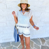 Artisan Crochet Cover Up Short Set-300 Athleisure/Lounge-IN FEBRUARY-July & June Women's Fashion Boutique Located in San Antonio, Texas