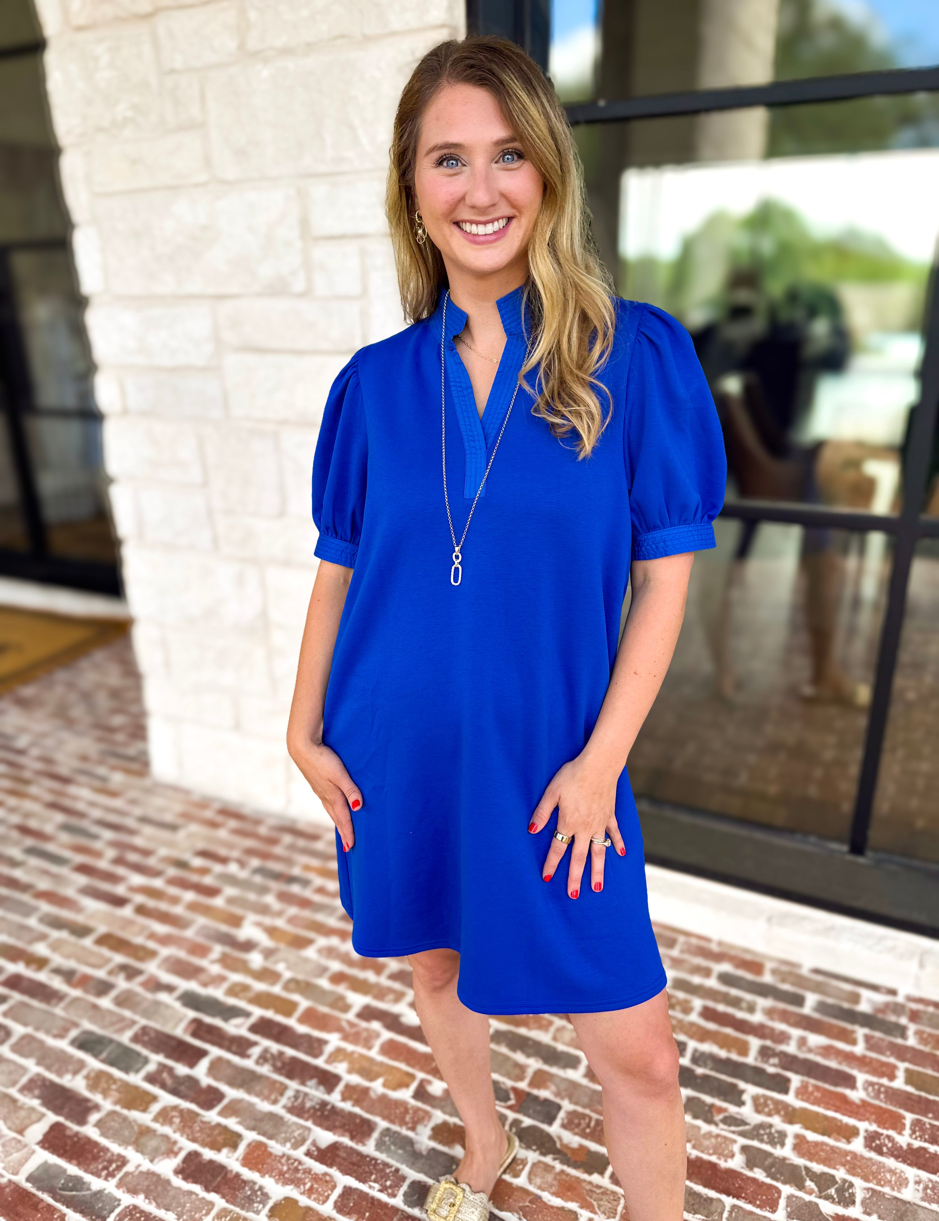 Refined Mini Dress - Blue-510 Mini-JODIFL-July & June Women's Fashion Boutique Located in San Antonio, Texas