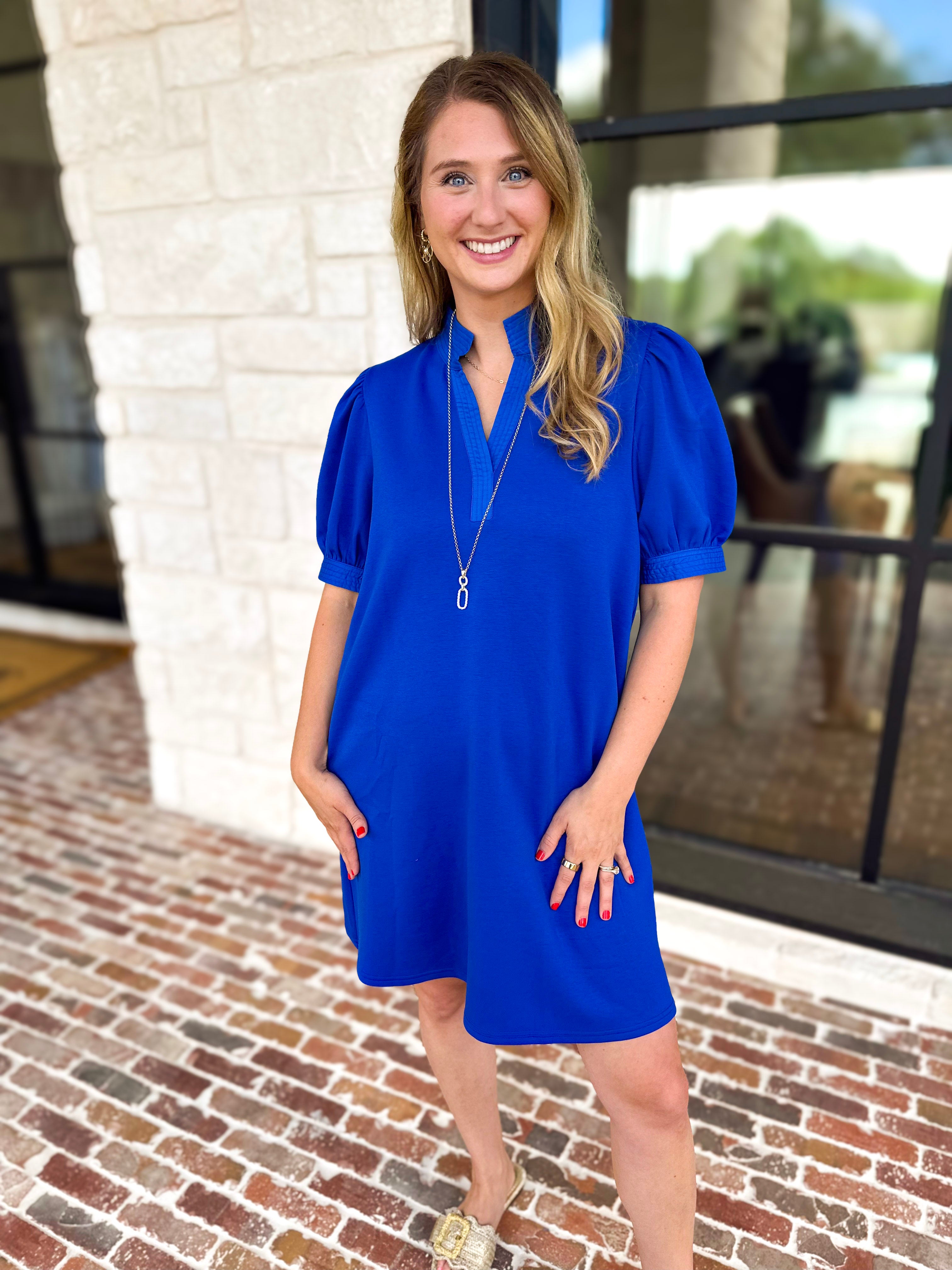 Refined Mini Dress - Blue-510 Mini-JODIFL-July & June Women's Fashion Boutique Located in San Antonio, Texas