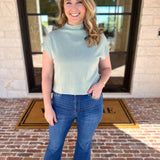 Soft Bloom Everyday Knit Top - Mint-230 Sweaters/Cardis-ENTRO-July & June Women's Fashion Boutique Located in San Antonio, Texas