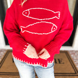 Fish Knit Sweater-BAILEY ROSE-July & June Women's Fashion Boutique Located in San Antonio, Texas