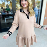 Mary Square - Allison Latte Mini Dress-510 Mini-MARY SQUARE-July & June Women's Fashion Boutique Located in San Antonio, Texas
