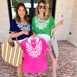 City Strolls Embroidered Blouse - Kelly Green-200 Fashion Blouses-JODIFL-July & June Women's Fashion Boutique Located in San Antonio, Texas