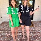 Girls Night Romper - Kelly Green-510 Mini-JODIFL-July & June Women's Fashion Boutique Located in San Antonio, Texas