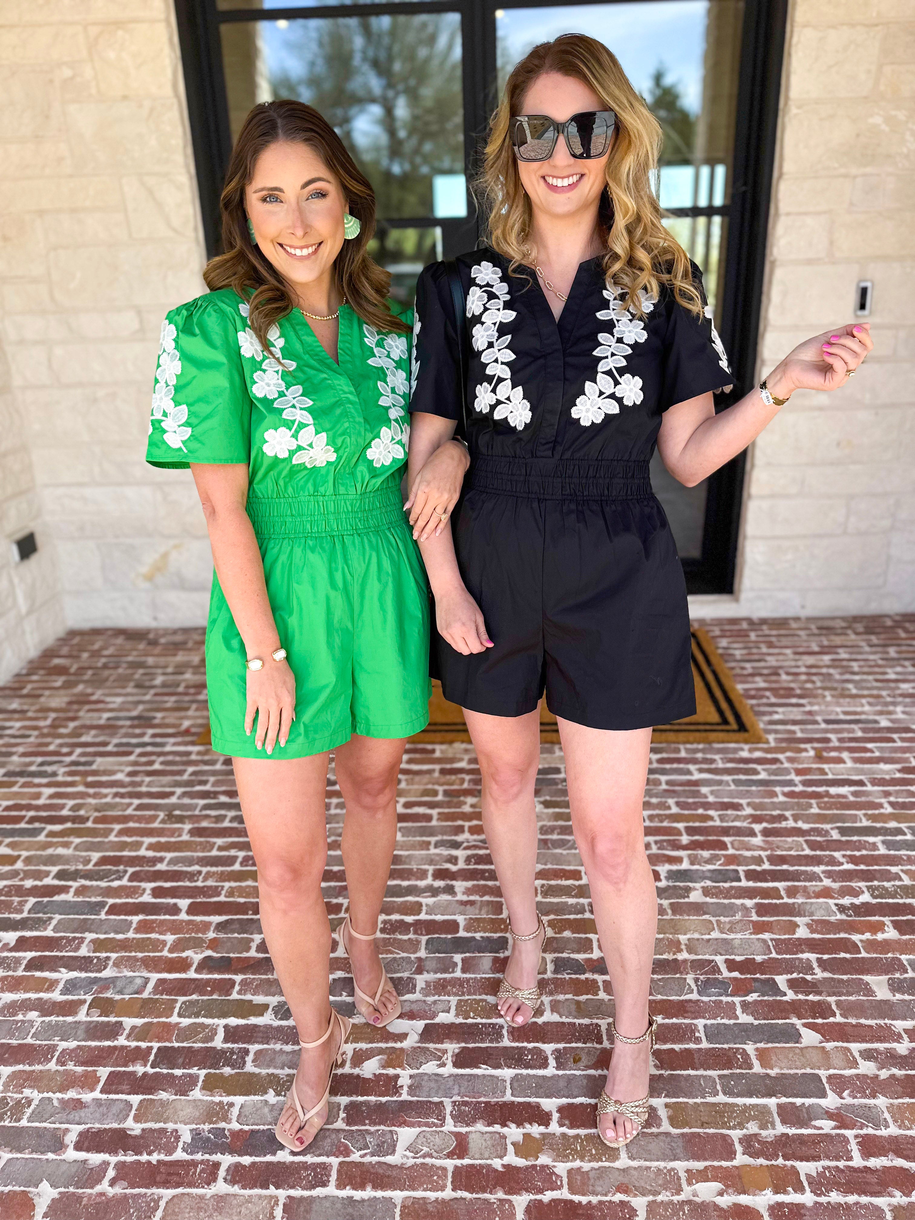 Girls Night Romper - Kelly Green-510 Mini-JODIFL-July & June Women's Fashion Boutique Located in San Antonio, Texas