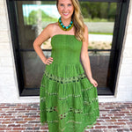 The Lexi Midi Dress - Vineyard Green-500 Midi-STRUT & BOLT-July & June Women's Fashion Boutique Located in San Antonio, Texas