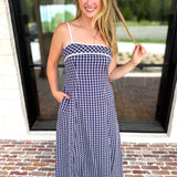 Bayside Navy Midi Dress-500 Midi-ENTRO-July & June Women's Fashion Boutique Located in San Antonio, Texas