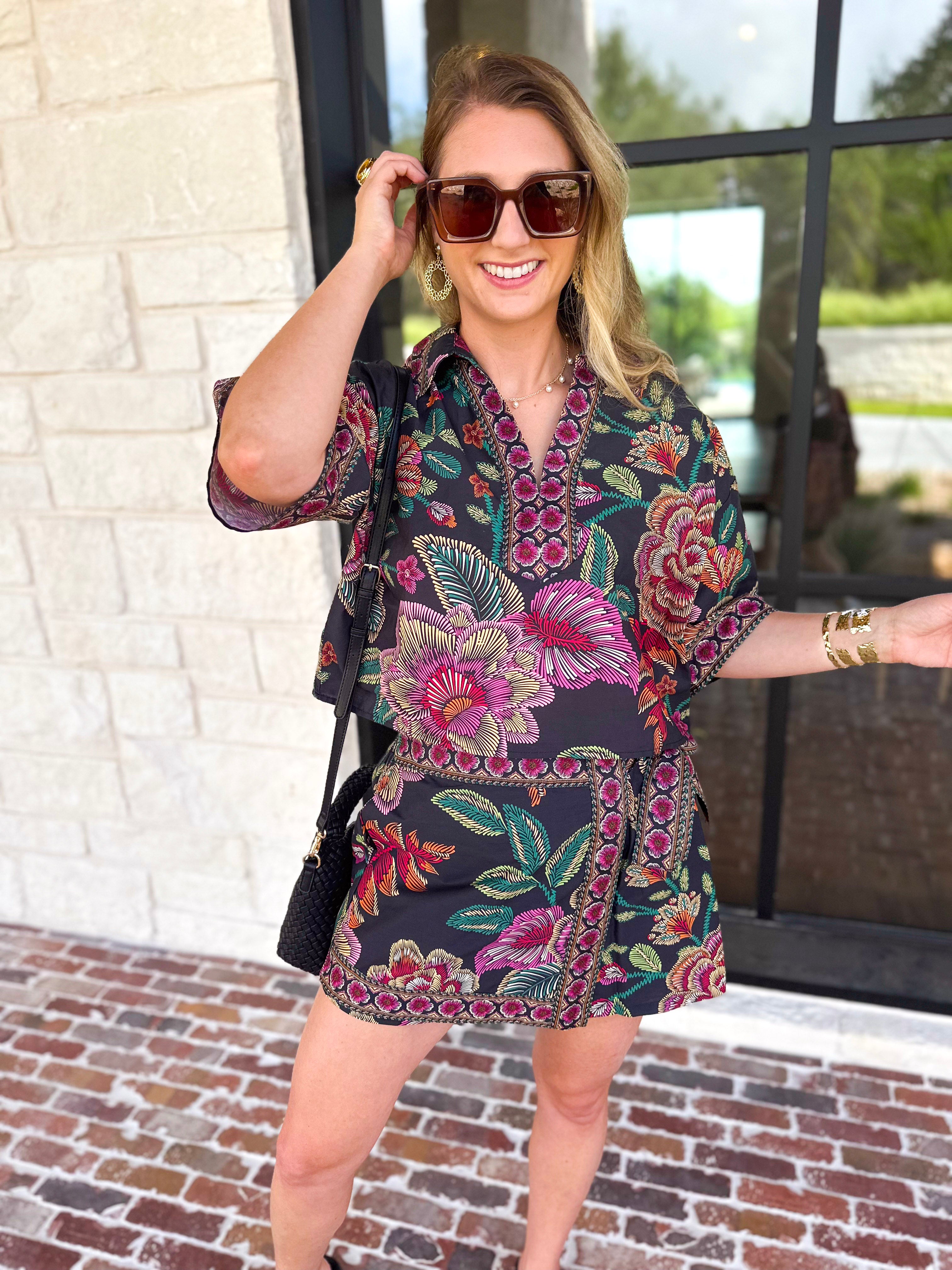 The Retreat Skort Set - Black-510 Mini-ENTRO-July & June Women's Fashion Boutique Located in San Antonio, Texas