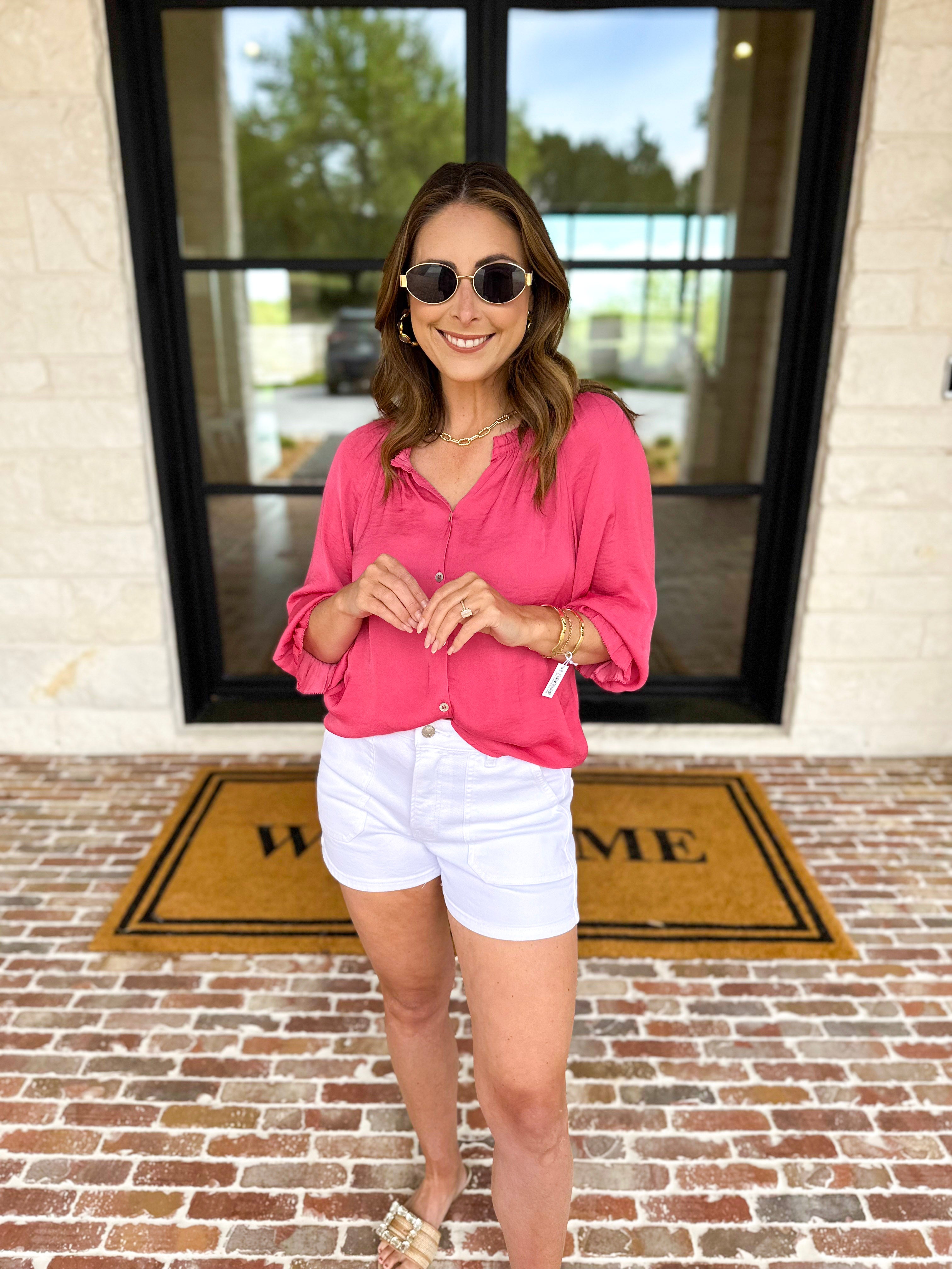 LIVERPOOL - Perfect Pink Blouse-200 Fashion Blouses-LIVERPOOL JEANS COMPANY-July & June Women's Fashion Boutique Located in San Antonio, Texas