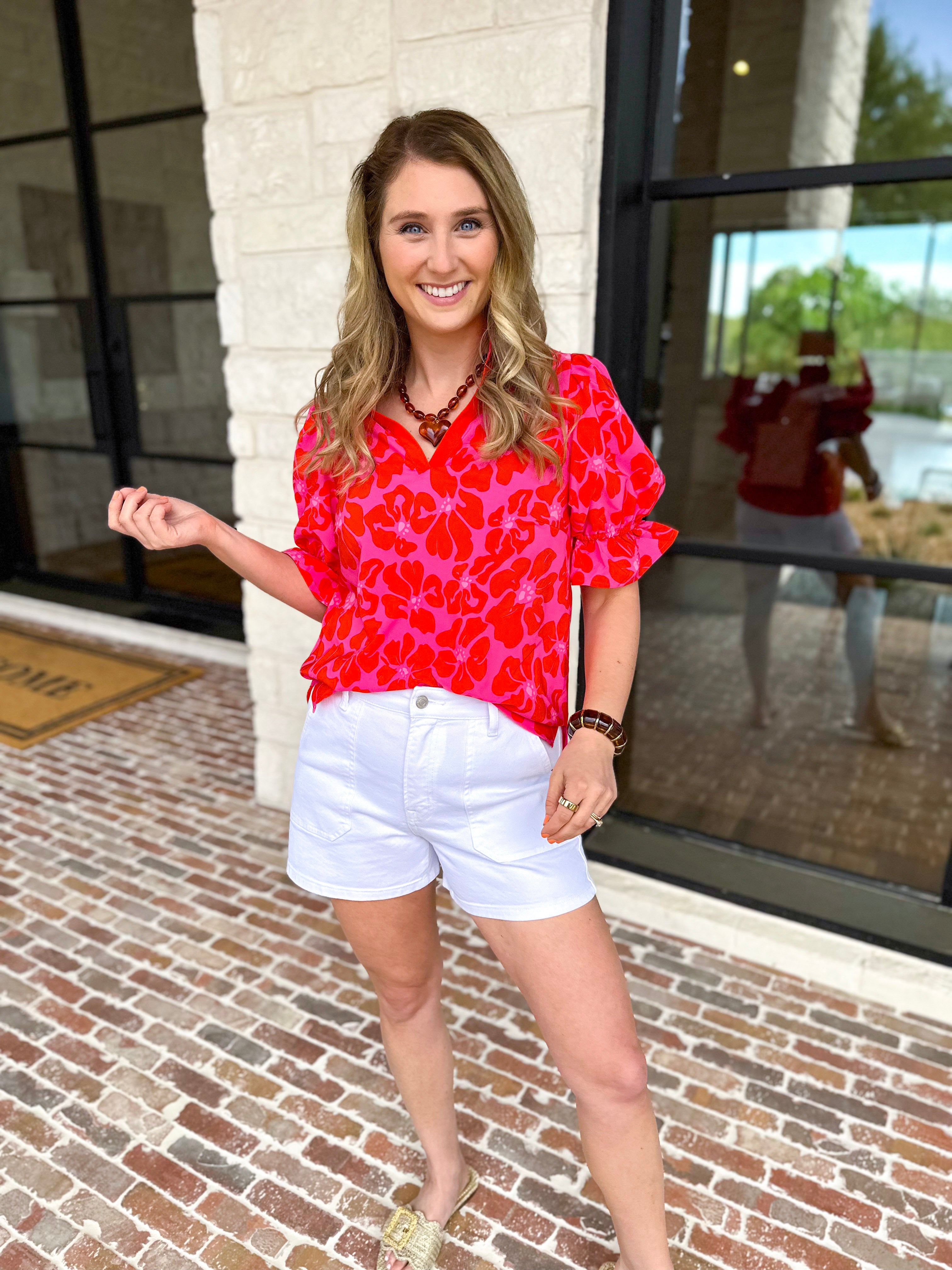 Mary Square - Jessica Blouse - Samba Garden-200 Fashion Blouses-MARY SQUARE-July & June Women's Fashion Boutique Located in San Antonio, Texas