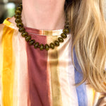 Circle Bauble Ball Necklace - Olive Green-110 Jewelry & Hair-Golden Lily-July & June Women's Fashion Boutique Located in San Antonio, Texas