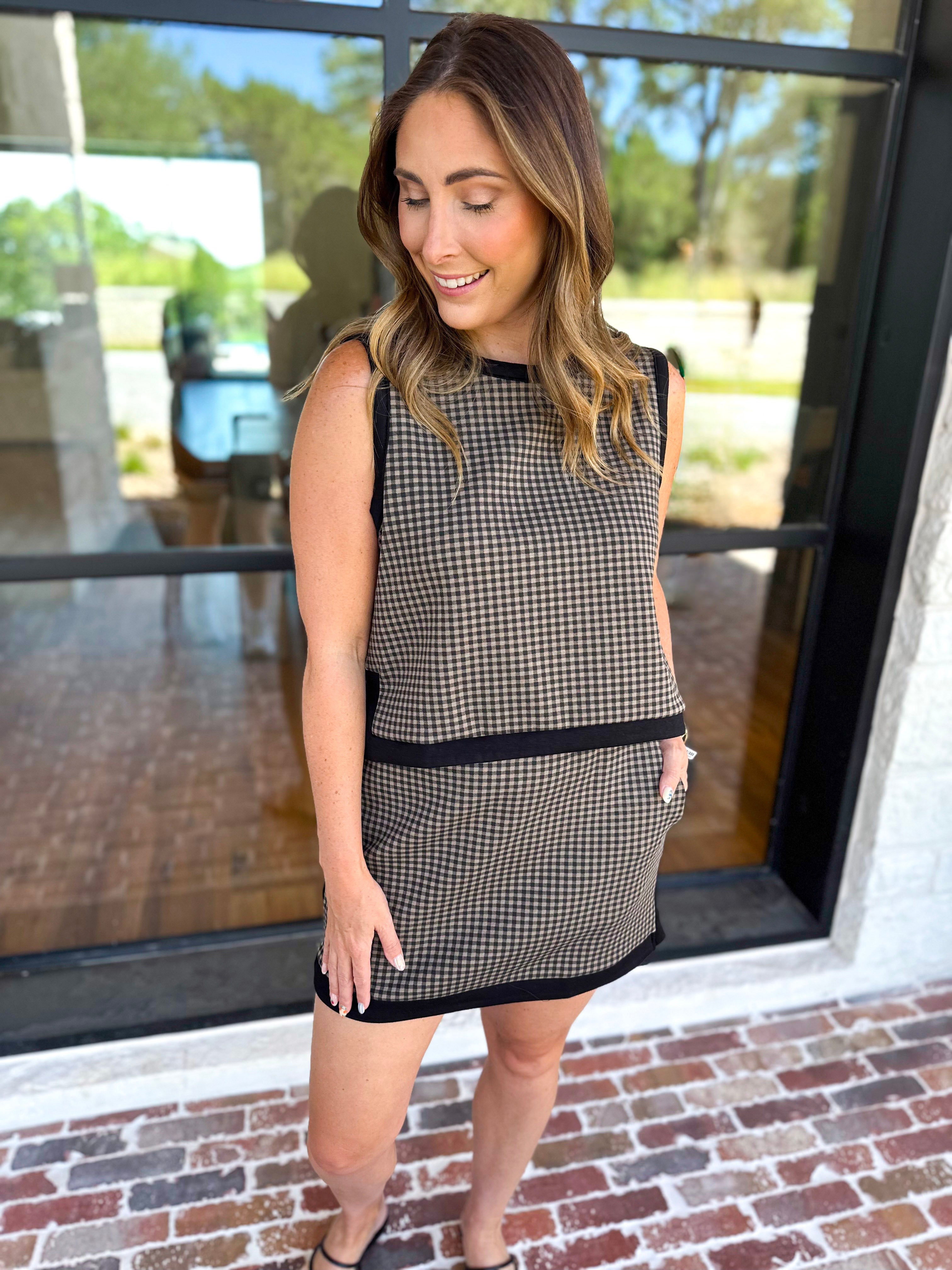 Weekend Vibes Gingham Set - Black-300 Athleisure/Lounge-ENTRO-July & June Women's Fashion Boutique Located in San Antonio, Texas