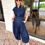 Denim Parachute Jumpsuit-500 Midi-RAE MODE-July & June Women's Fashion Boutique Located in San Antonio, Texas