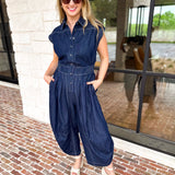 Denim Parachute Jumpsuit-500 Midi-RAE MODE-July & June Women's Fashion Boutique Located in San Antonio, Texas