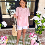 New Romantics Lace Blouse - Baby Pink-200 Fashion Blouses-FATE-July & June Women's Fashion Boutique Located in San Antonio, Texas