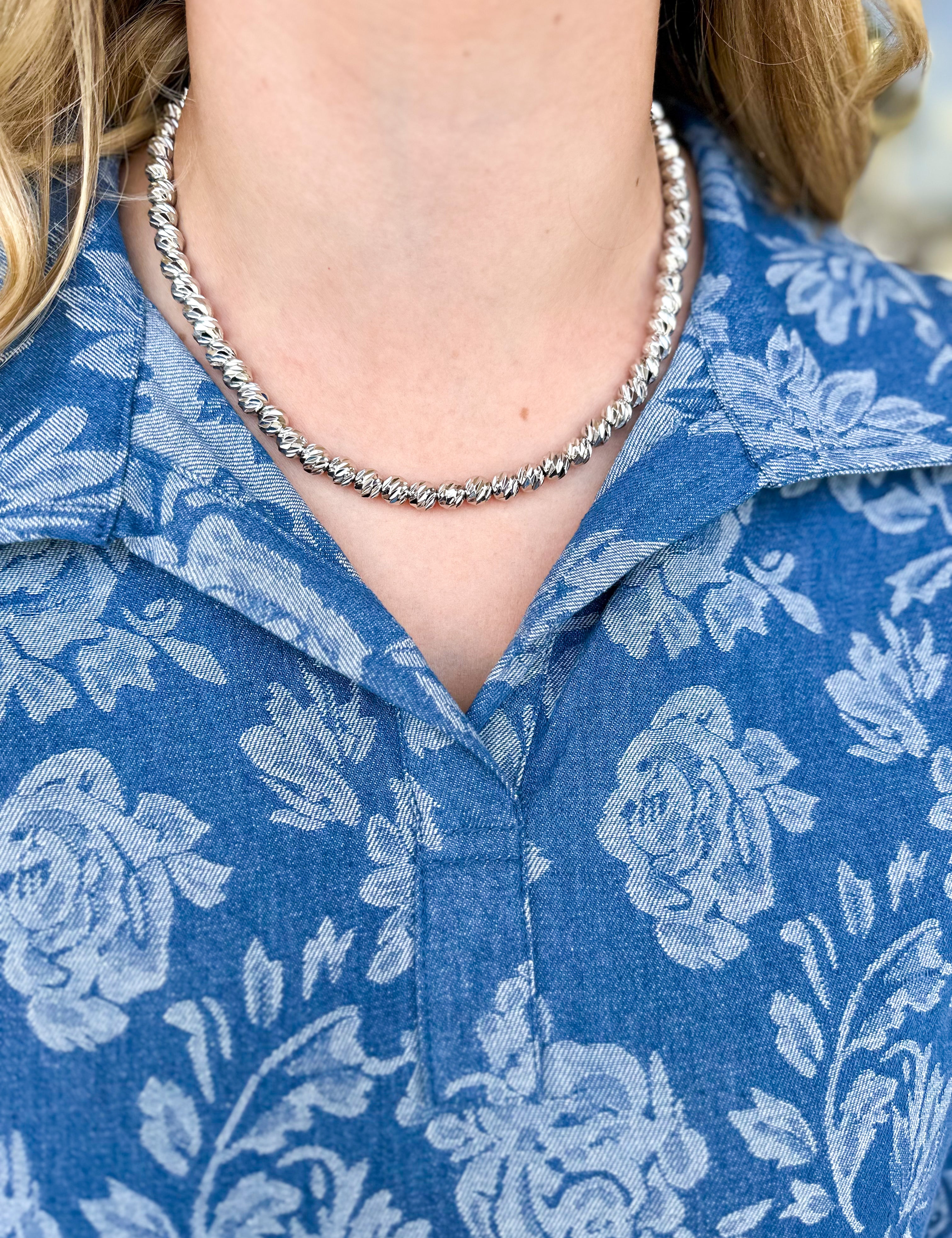 Easton Elle - Beam Large Necklace - Silver-110 Jewelry & Hair-Easton Elle-July & June Women's Fashion Boutique Located in San Antonio, Texas