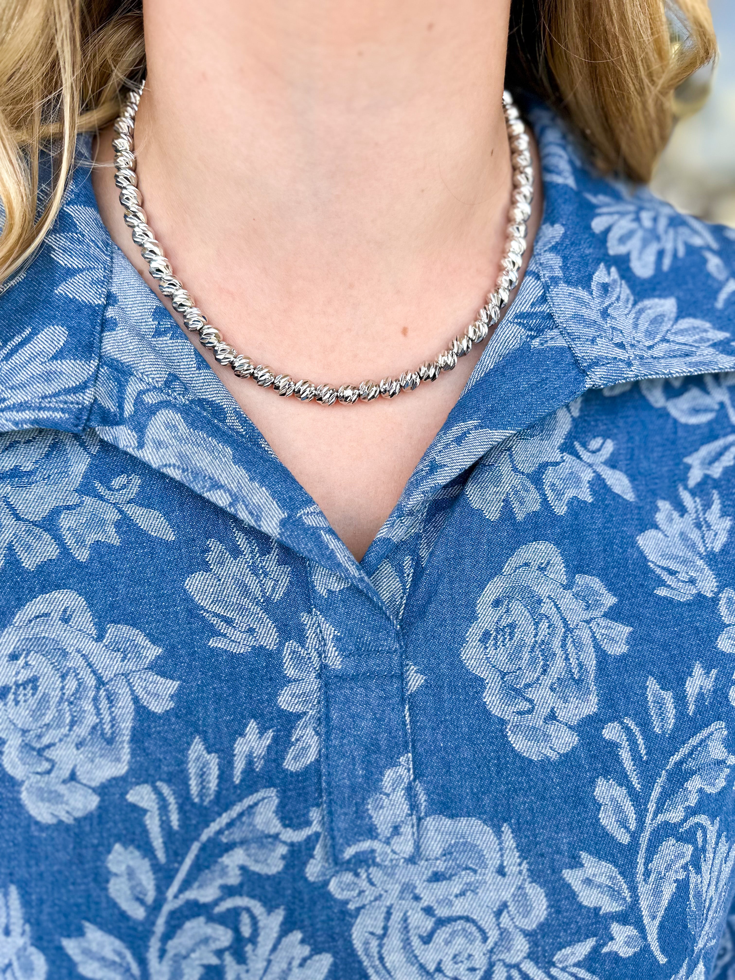 Easton Elle - Beam Large Necklace - Silver-110 Jewelry & Hair-Easton Elle-July & June Women's Fashion Boutique Located in San Antonio, Texas