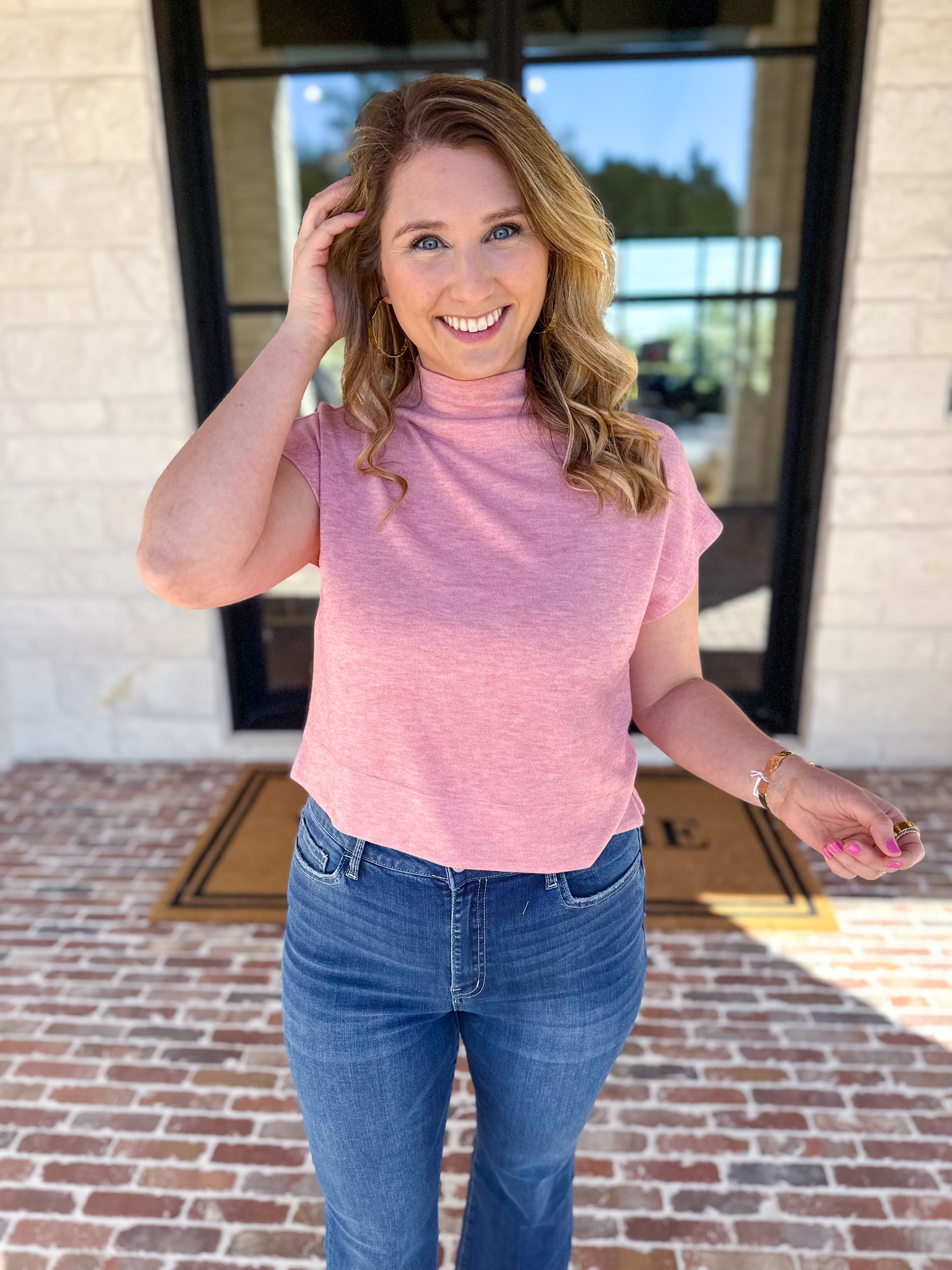 Soft Bloom Everyday Knit Top - Light Pink-230 Sweaters/Cardis-ENTRO-July & June Women's Fashion Boutique Located in San Antonio, Texas