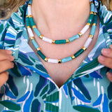 Treasure Jewels - Aqua Candy Bar Chic Necklace-110 Jewelry & Hair-Treasure Jewels-July & June Women's Fashion Boutique Located in San Antonio, Texas