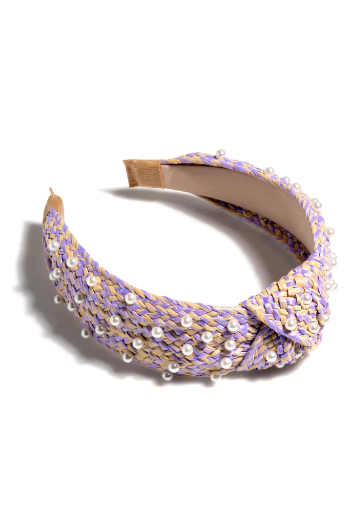Pearl Embellished Headband - Lilac-110 Jewelry & Hair-SHIRALEAH-July & June Women's Fashion Boutique Located in San Antonio, Texas