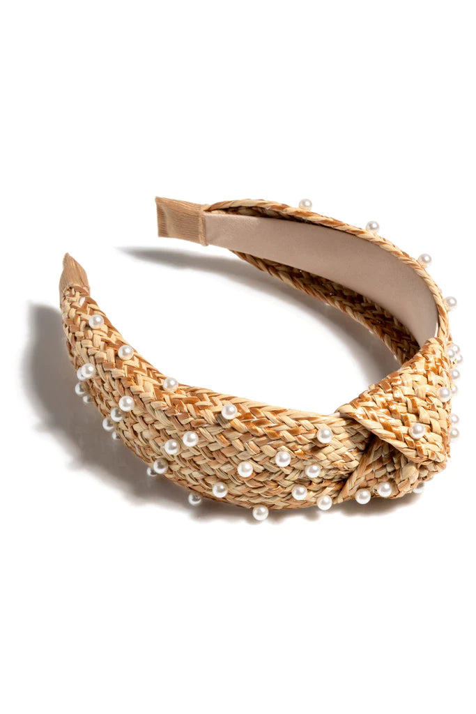 Pearl Embellished Headband - Natural-110 Jewelry & Hair-SHIRALEAH-July & June Women's Fashion Boutique Located in San Antonio, Texas