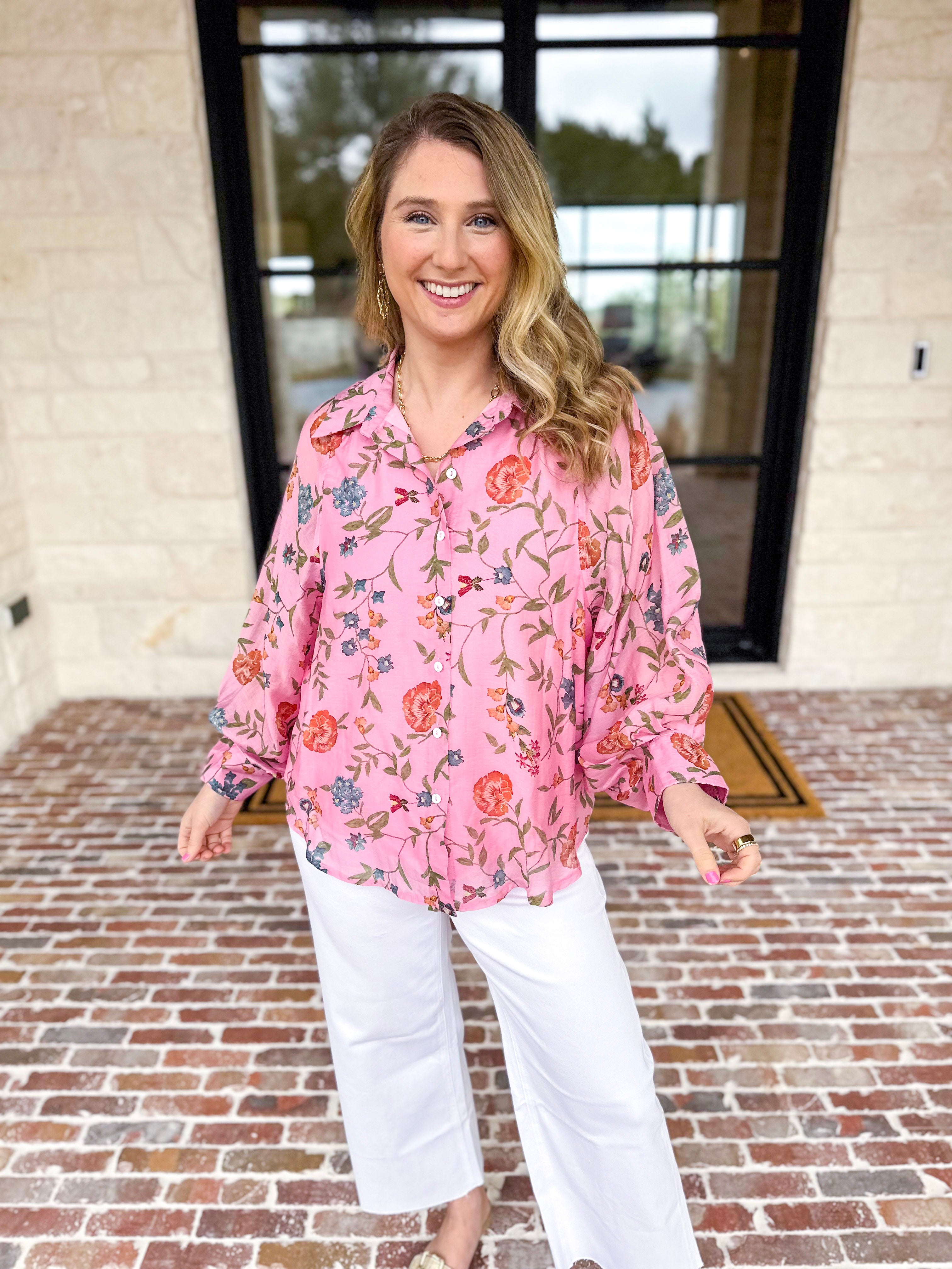 Blossom & Bloom Blouse-200 Fashion Blouses-ENTRO-July & June Women's Fashion Boutique Located in San Antonio, Texas