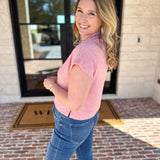 Soft Bloom Everyday Knit Top - Light Pink-230 Sweaters/Cardis-ENTRO-July & June Women's Fashion Boutique Located in San Antonio, Texas