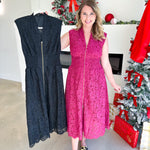 Elegant Lace Midi Dress - Black-500 Midi-FATE-July & June Women's Fashion Boutique Located in San Antonio, Texas