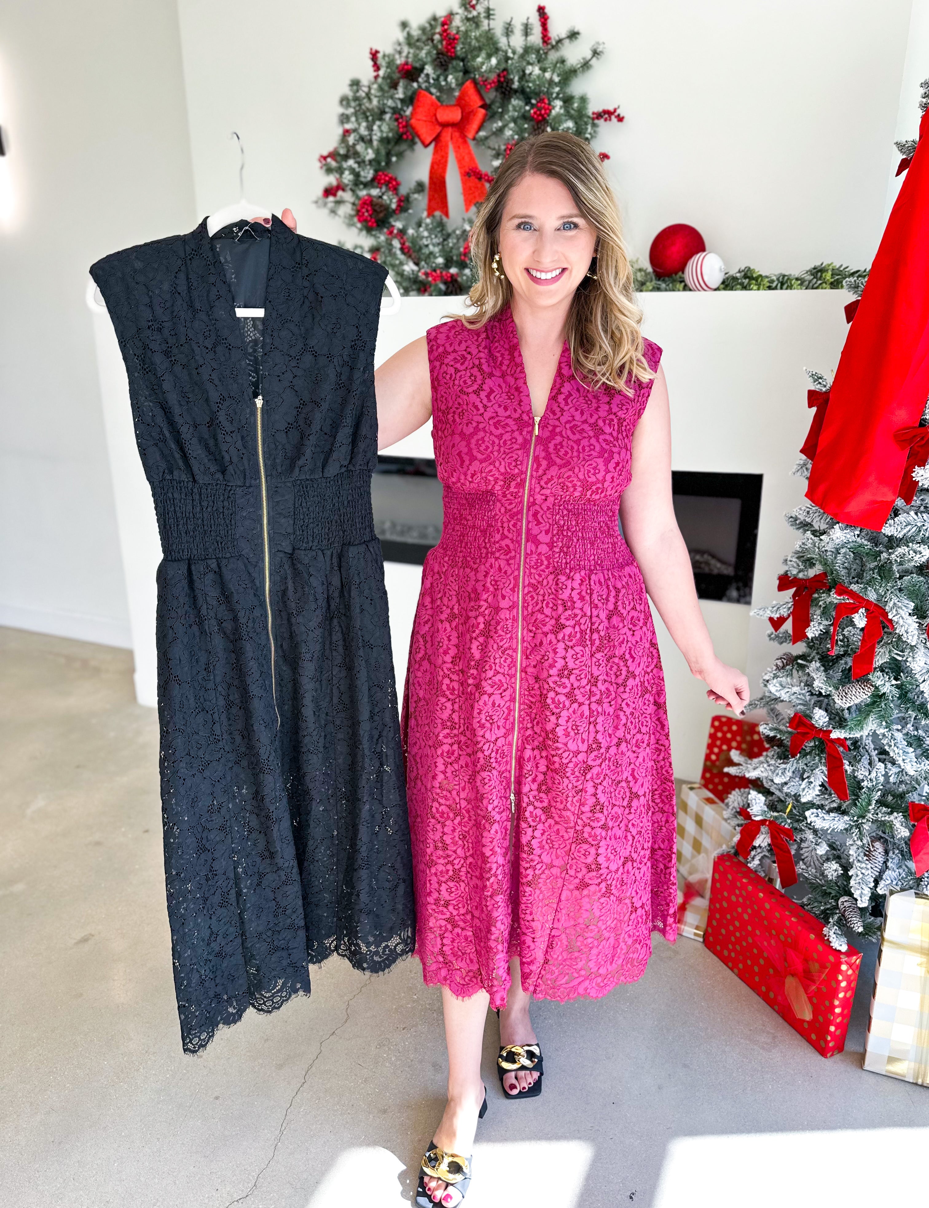 Elegant Lace Midi Dress - Black-500 Midi-FATE-July & June Women's Fashion Boutique Located in San Antonio, Texas