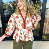 The Polly Peplum Blouse-200 Fashion Blouses-ENTRO-July & June Women's Fashion Boutique Located in San Antonio, Texas