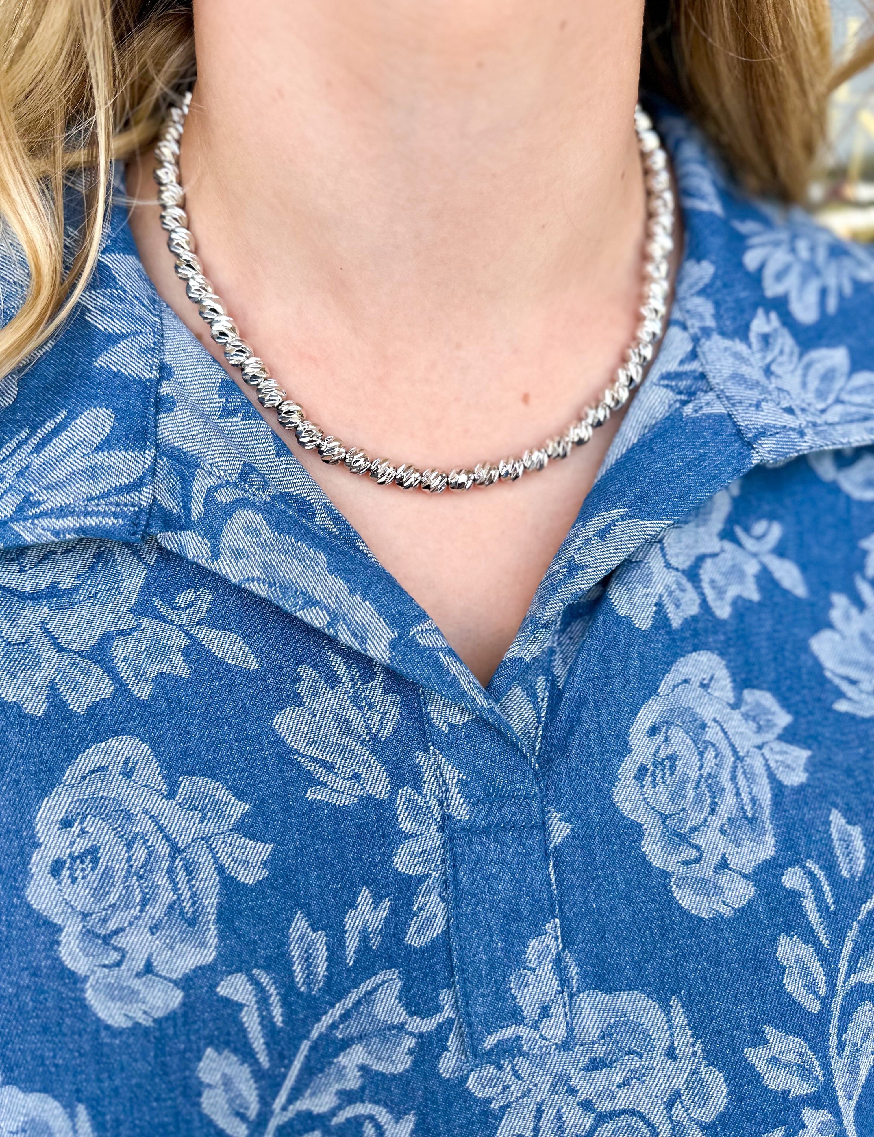 Easton Elle - Beam Large Necklace - Silver-110 Jewelry & Hair-Easton Elle-July & June Women's Fashion Boutique Located in San Antonio, Texas