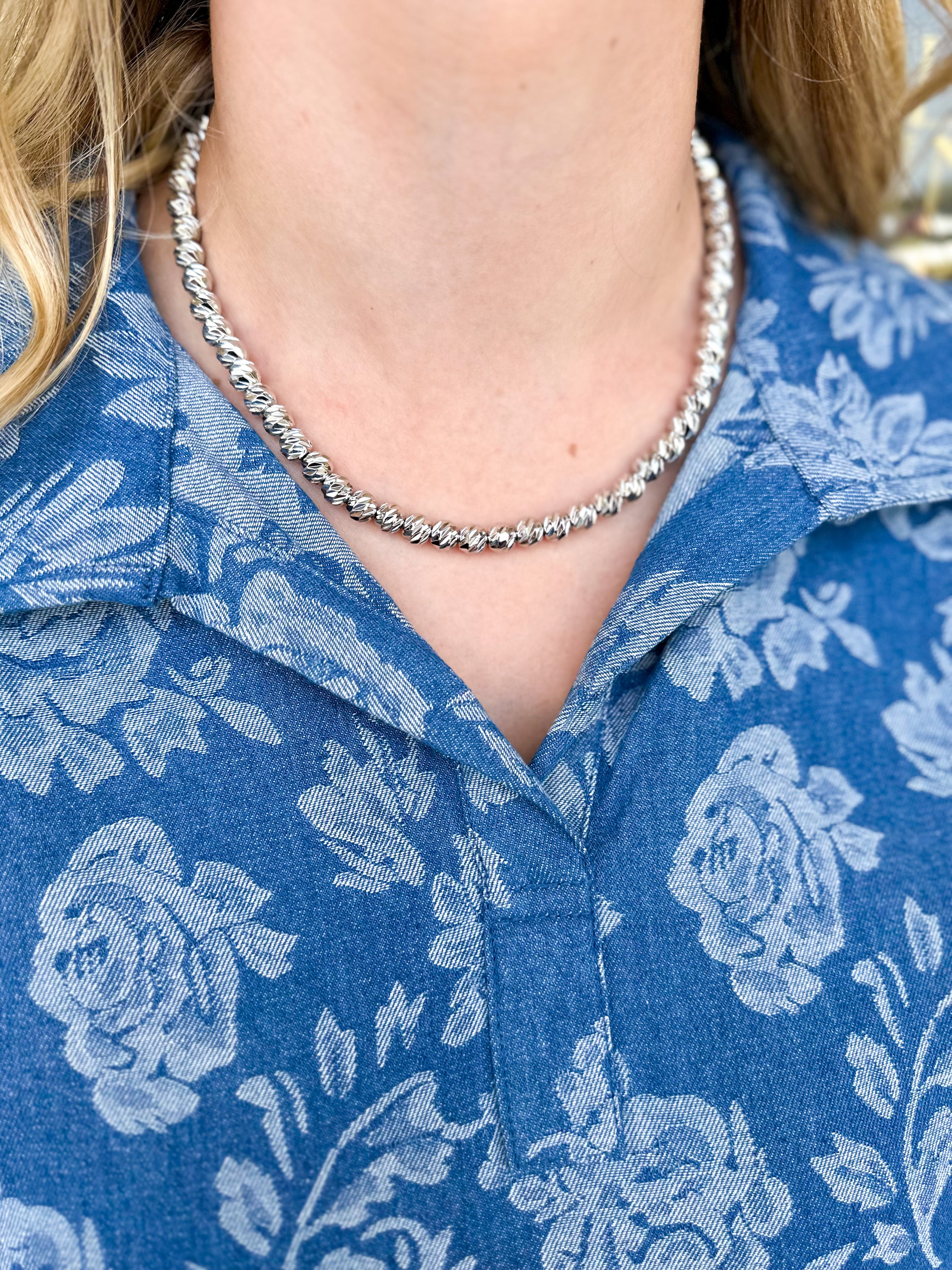 Easton Elle - Beam Large Necklace - Silver-110 Jewelry & Hair-Easton Elle-July & June Women's Fashion Boutique Located in San Antonio, Texas