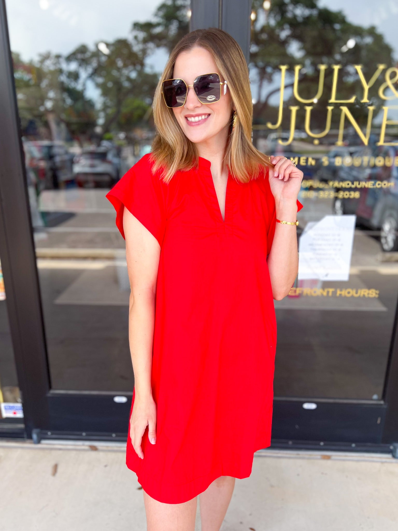 The Melinda Mini Dress - Red-510 Mini-PINCH-July & June Women's Fashion Boutique Located in San Antonio, Texas