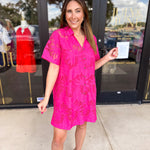 Hot Pink Lace Mini Dress-510 Mini-FATE-July & June Women's Fashion Boutique Located in San Antonio, Texas
