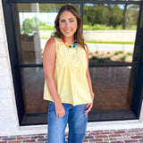 Sheer Details Tank - Butter-200 Fashion Blouses-FATE-July & June Women's Fashion Boutique Located in San Antonio, Texas