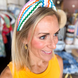 Ric Rac Knotted Headband - Multi-130 Accessories-SHIRALEAH-July & June Women's Fashion Boutique Located in San Antonio, Texas