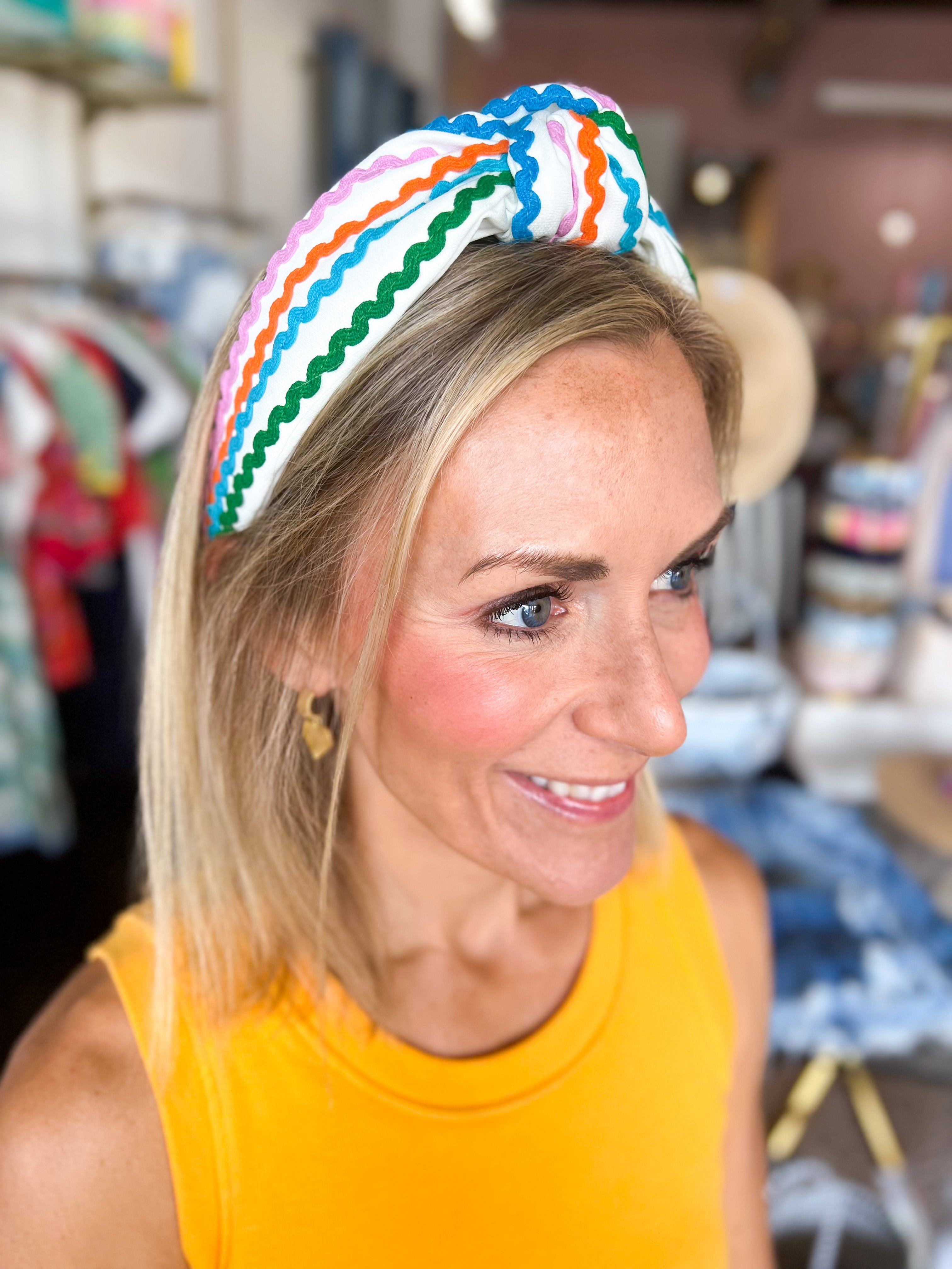 Ric Rac Knotted Headband - Multi-130 Accessories-SHIRALEAH-July & June Women's Fashion Boutique Located in San Antonio, Texas