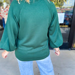 Everyday Comfy Long Sleeve - Pine Green-210 Casual Blouses-JODIFL-July & June Women's Fashion Boutique Located in San Antonio, Texas