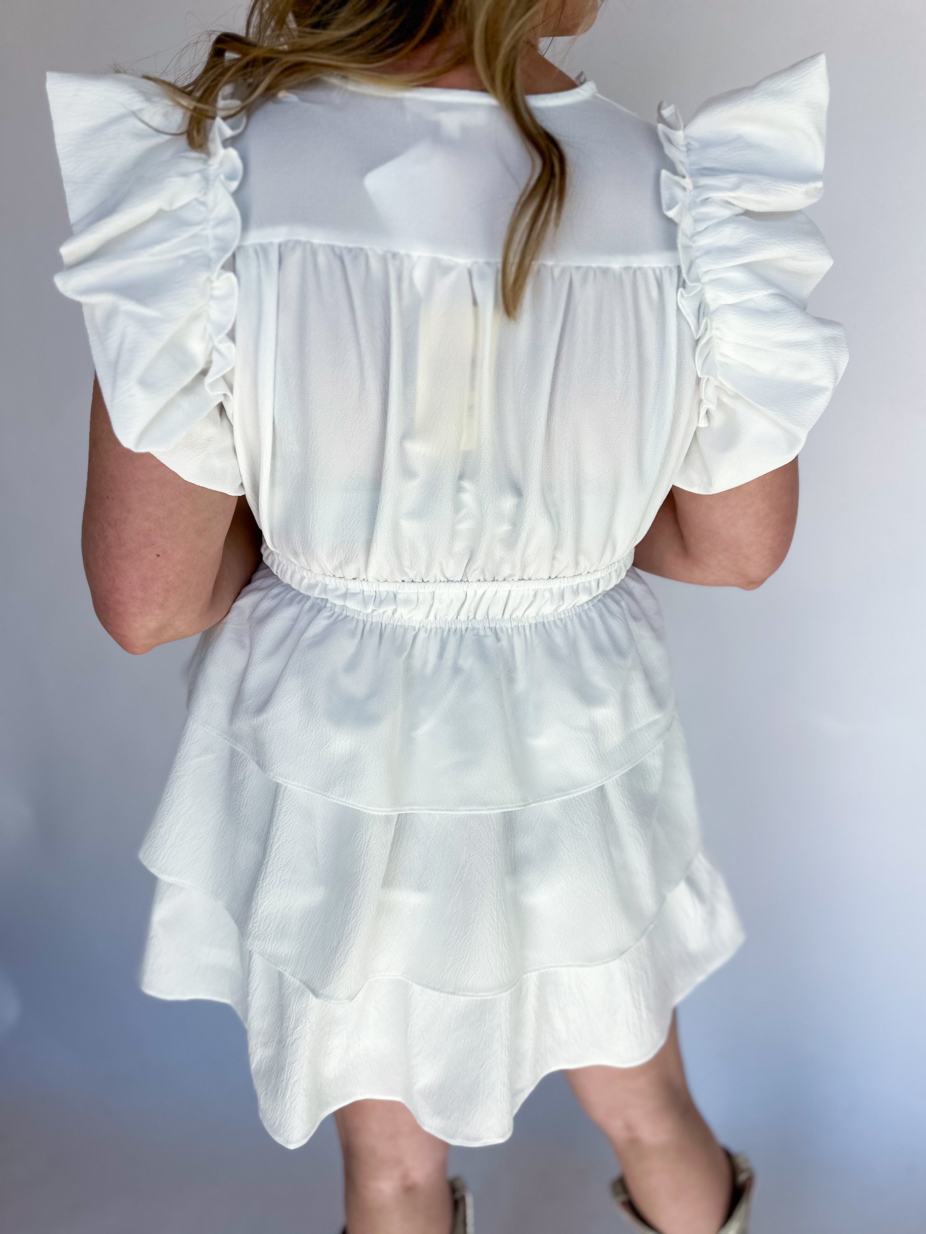 Arden Mini Dress - Ivory-510 Mini-ENTRO-July & June Women's Fashion Boutique Located in San Antonio, Texas