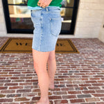 Vervet - Light Wash High Rise Denim Shorts-410 Shorts/Skirts-VEVERT BY FLYING MONKEY-July & June Women's Fashion Boutique Located in San Antonio, Texas