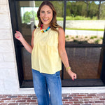 Sheer Details Tank - Butter-200 Fashion Blouses-FATE-July & June Women's Fashion Boutique Located in San Antonio, Texas