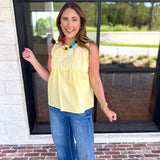 Sheer Details Tank - Butter-200 Fashion Blouses-FATE-July & June Women's Fashion Boutique Located in San Antonio, Texas