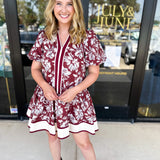 The Layla Mini Dress - Burgundy-510 Mini-ENTRO-July & June Women's Fashion Boutique Located in San Antonio, Texas