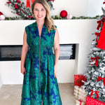 Teal & Bold Blue Midi Dress-500 Midi-FATE-July & June Women's Fashion Boutique Located in San Antonio, Texas