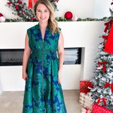 Teal & Bold Blue Midi Dress-500 Midi-FATE-July & June Women's Fashion Boutique Located in San Antonio, Texas