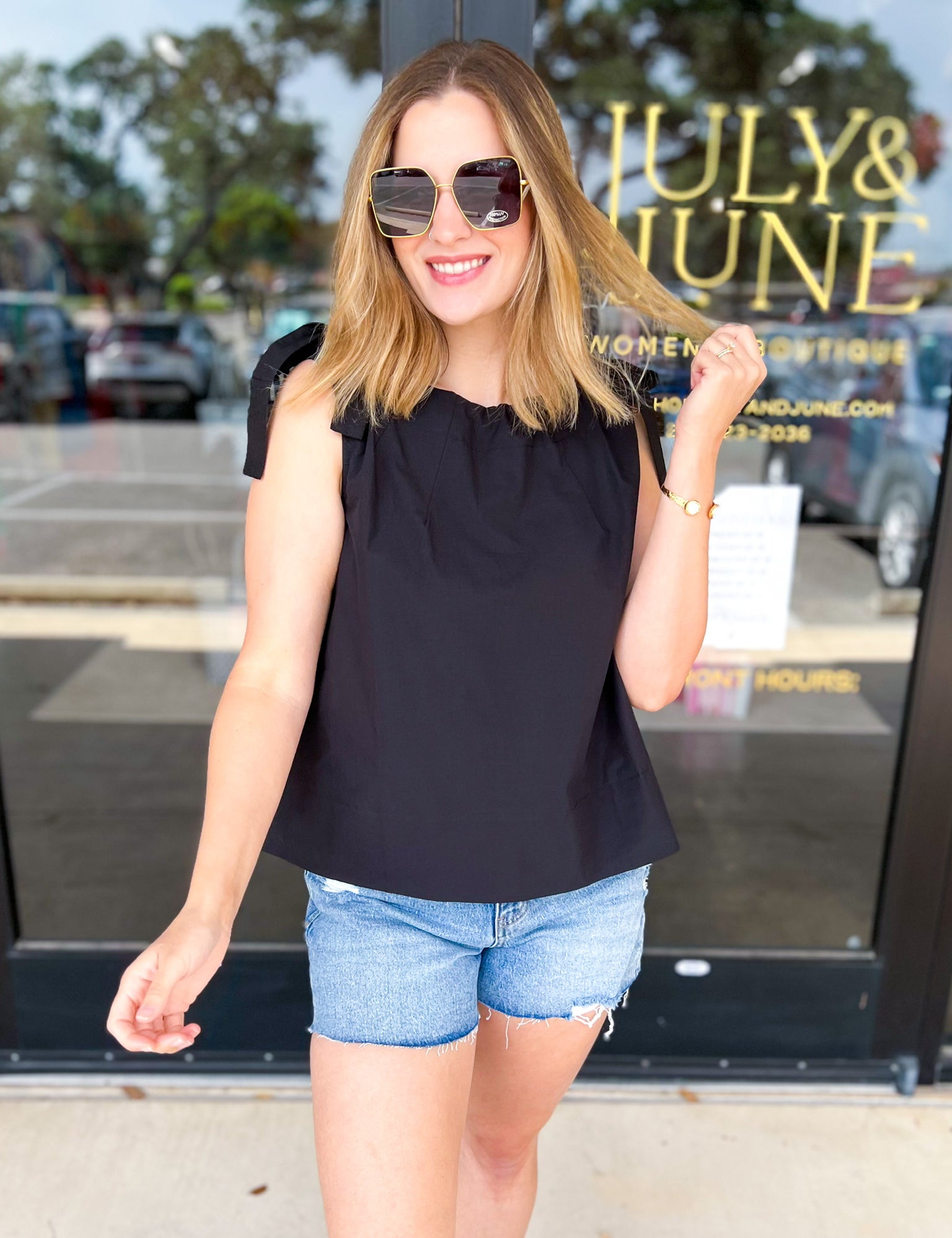 The Classic Cami - Black-200 Fashion Blouses-PINCH-July & June Women's Fashion Boutique Located in San Antonio, Texas